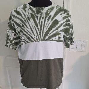 Olive and White Tie-Dye Men's Tee